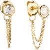 Rainbow Moonstone Drape Earrings 18K Gold Vermeil - Amata Jewelry