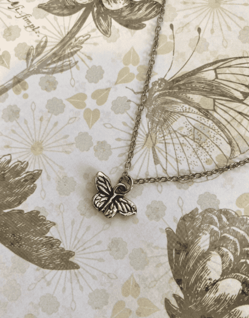 Monarch Butterfly Sterling Silver Necklace by Noryne Hiromoto Taylor